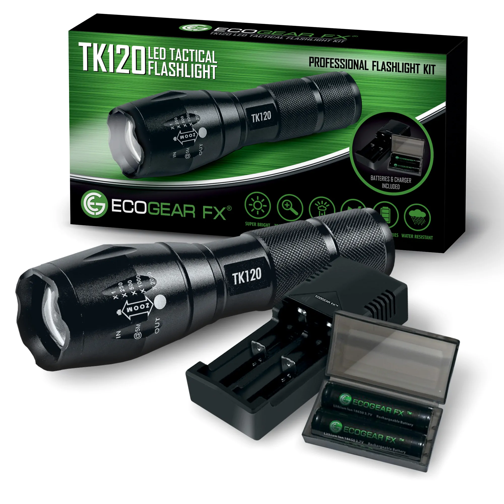 TK120 Complete LED Tactical Flashlight Kit